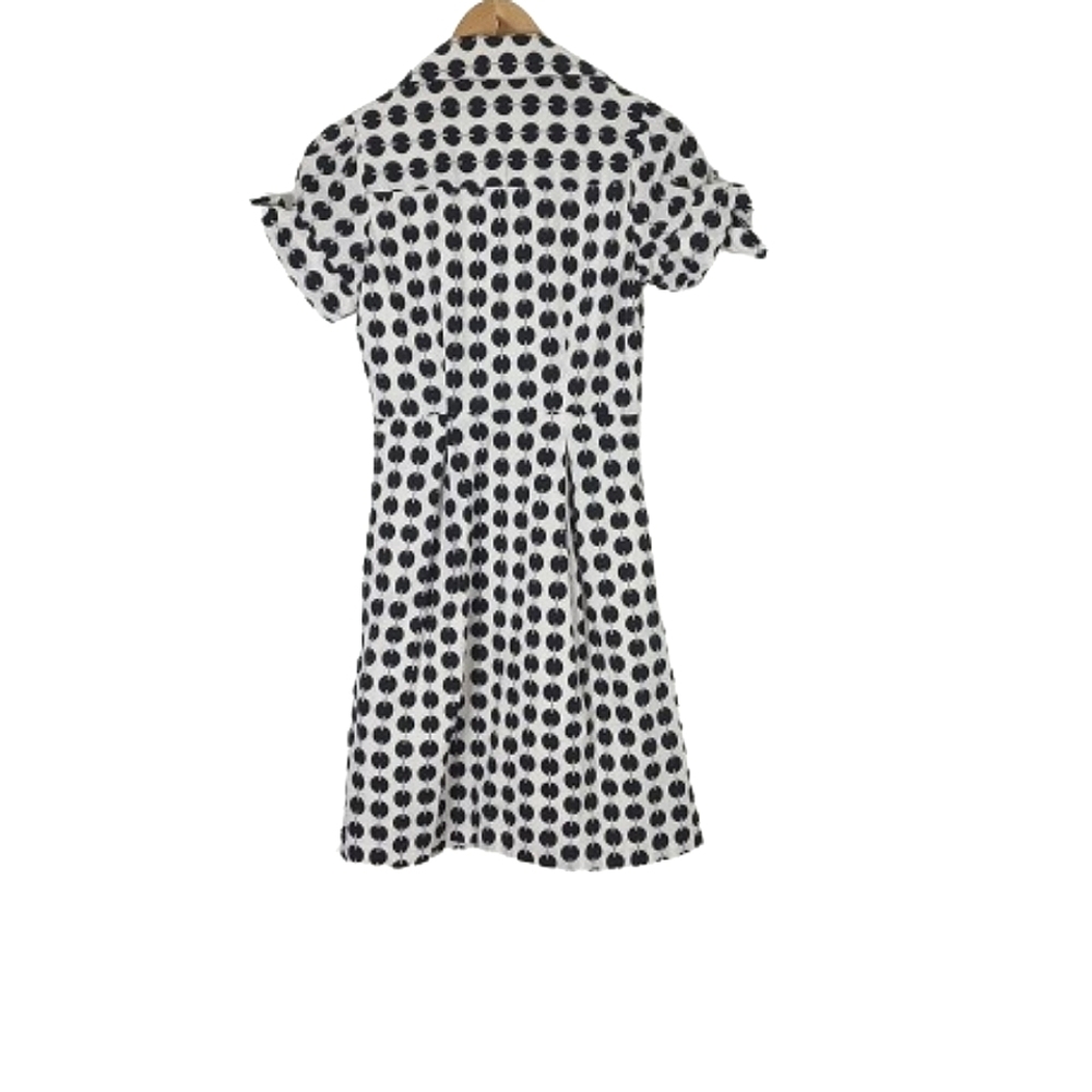 Club Monaco Black & White Pleated Mini Shirt Dress Women's Size 0 - Picture 5 of 13
